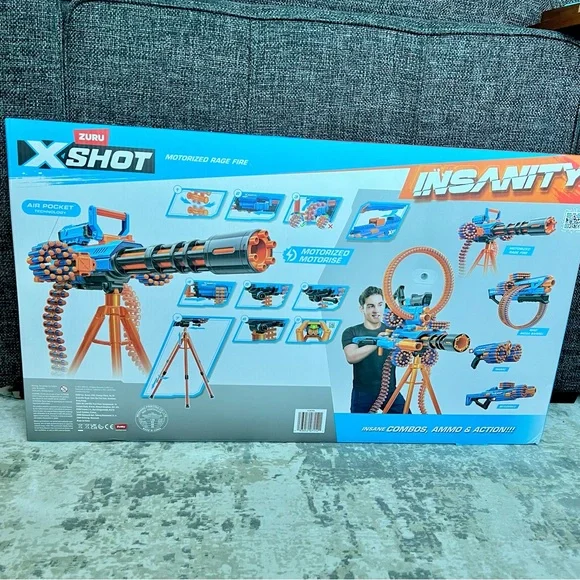 NEW Zuru X-Shot Insanity Motorized Rage Fire Blaster
